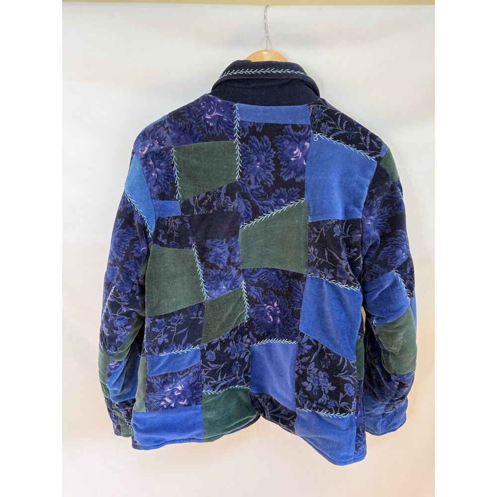 Vtg April Cornell Velvet Patchwork Jacket S Boho Quilted Artsy Granola Core - Picture 4 of 10